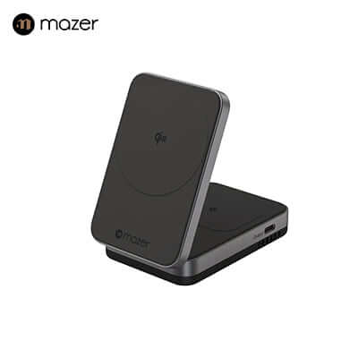 Mazer MagFold Duo+ Qi2 Certified 15W Foldable 2-in-1 Wireless Charger Corporate Gifts Singapore