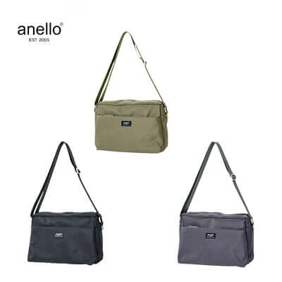 Anello Parcel Shoulder Bag in three colors: khaki, black, and gray, stylish and functional for everyday use.