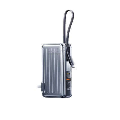 Remax CP-11 65W Fast Charging Powerbank with Type C Cable and Wall Plug side view