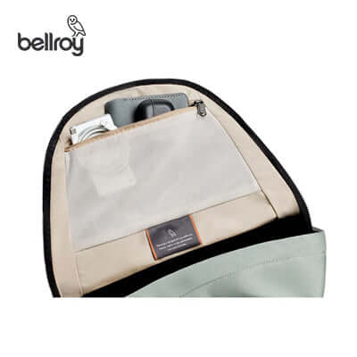 Interior compartment of Bellroy Classic Backpack (Second Edition) showing organization for essentials.