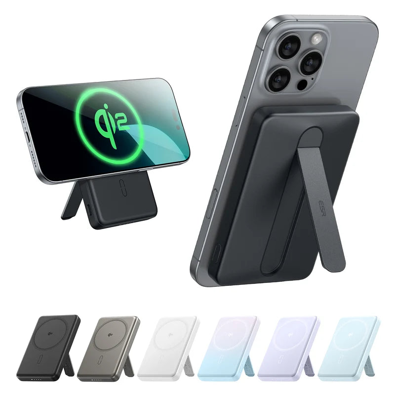ESR Qi2 Magslim 5000mAh Magnetic Power Bank with Kickstand