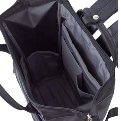 Anello New Premium Kuchigane Backpack Slim interior compartments for organized storage and easy access.
