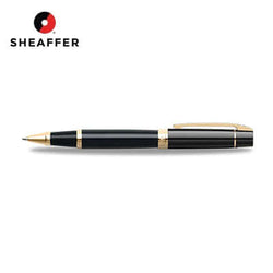 Sheaffer® 300 Glossy Black with Gold Trims Rollerball Pen on a white background, ideal as a Corporate Gift Singapore.