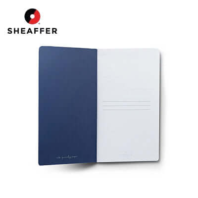 Sheaffer Quikfill 90 GSM Ruled Notebook open showcasing its sleek design and quality paper.