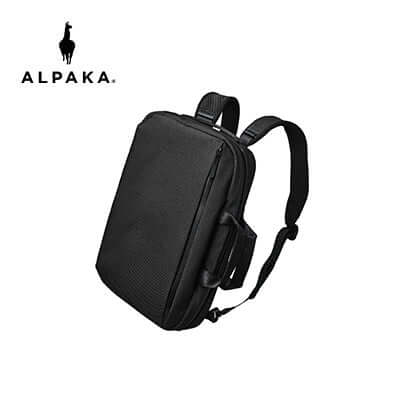 Alpaka Tech Brief Pro 600D Backpack in sleek black design, perfect for corporate gifts and daily commutes.