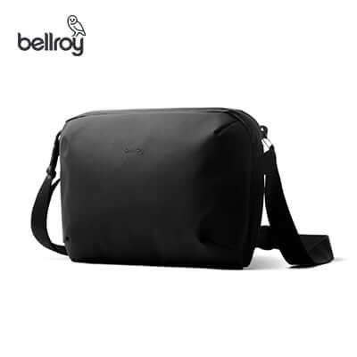 Bellroy Venture Travel Crossbody bag in black, perfect for corporate gift and travel organization.