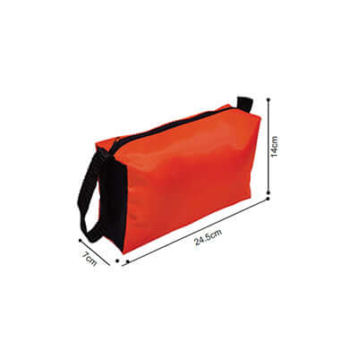 Nylon 420D Multifunction Pouch in orange, measuring 24.5cm x 7cm x 14cm, perfect for everyday use.