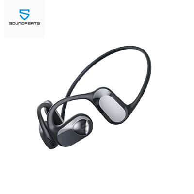 SOUNDPEATS RunFree Open-ear Sport Headphones displaying the sleek open-ear design and wireless features.