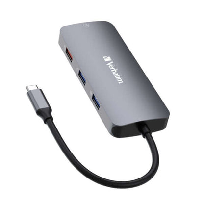 Verbatim USB-C Pro Multiport Hub 9 Port (CMH-09) featuring multiple USB-C and USB-A ports.