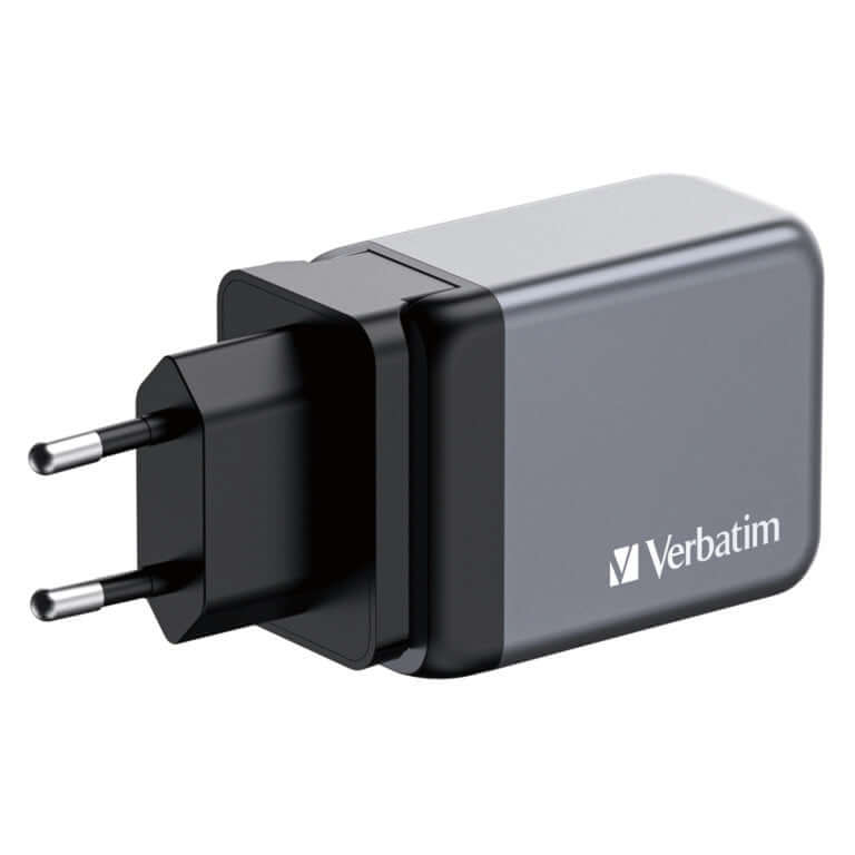 Verbatim 3-Port 65W GaN Charger 32201 with efficient charging ports and sleek design