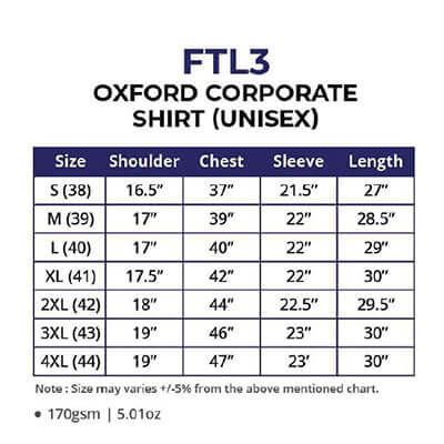 Ultifresh FTL3 Oxford Corporate Shirt Corporate Gifts Singapore