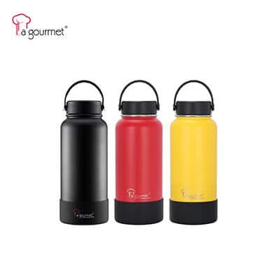 La Gourmet Ritz 0.8L Thermal Bottle Keep Hot/Cold in black, red, and yellow colors.