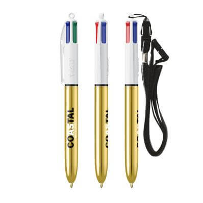 BIC 4 Colours Shine with lanyard ballpen Corporate Gift Singapore
