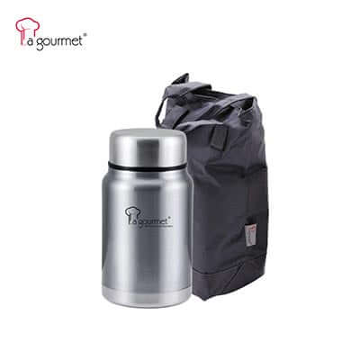 La Gourmet Sakura Plus 0.75L Thermal Cooker Pot With Pouch, ideal for keeping food hot or cold.