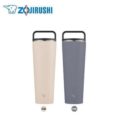 ZOJIRUSHI SX-LA89H 0.89L Vacuum Tumbler in beige and gray, perfect for corporate gifts.