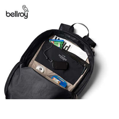 Interior view of the Bellroy Lite Daypack showcasing pockets and organization features.