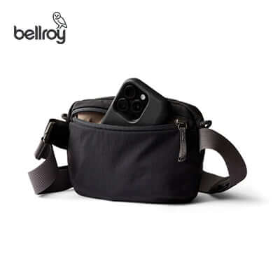 Bellroy Lite Belt Bag with internal phone sleeve and key clip, ideal for travel and everyday use.