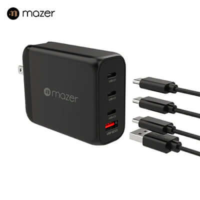 Mazer GaNPrestige 120W GaN Wall Charger with Travel Pins (4 Ports) Corporate Gifts Singapore
