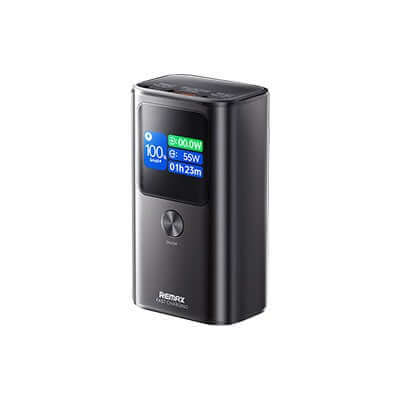Remax FP-7 55w Fast Charging Powerbank 10000mAh with digital display and sleek design.