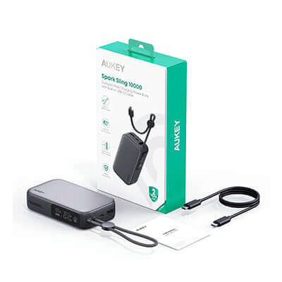 Aukey PB-Y47 10000mAh Powerbank with Built-in USB-C Cable Corporate Gifts Singapore