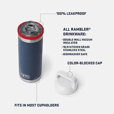 Yeti Rambler® 18 oz Water Bottle with Colour-Blocked Chug Cap Corporate Gifts Singapore