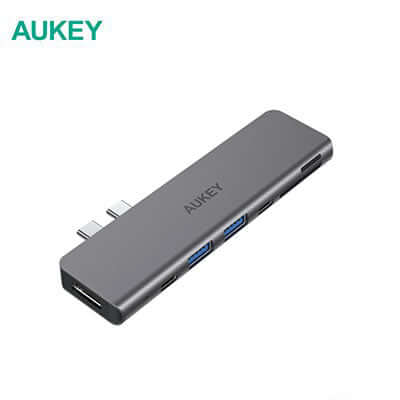 Aukey CB-C76 Type C to USB 3.0 7-in-1 Thunderbolt 3 Hub Corporate Gifts Singapore