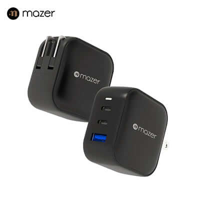 Mazer GaNPrestige 66W GaN Wall Charger with Travel Pins (3 Ports) Corporate Gifts Singapore