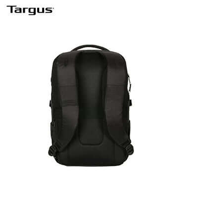 Back view of Targus 15-16” Terra EcoSmart® Backpack, ideal for eco-conscious users, showcasing its ergonomic design.