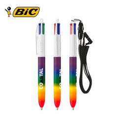 BIC 4 Colours Rainbow Decor + Lanyard Ballpen