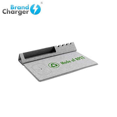 BrandCharger Evopad Charge Eco: Eco-friendly wireless charger and desk organizer made from recycled PET.