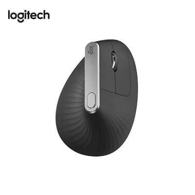 Logitech MX Vertical Advanced Ergonomic Mouse in black, perfect for reducing wrist strain and a great corporate gift.