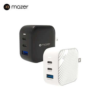Mazer GaNPrestige 66W GaN Wall Charger with Travel Pins (3 Ports) Corporate Gifts Singapore