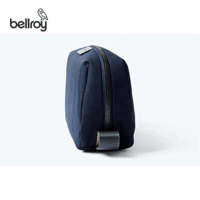 Bellroy Toiletry Kit Pouch side view with zipper, ideal for travel organization and a great corporate gift.
