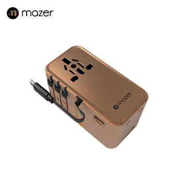 Mazer PD100W GaN Universal Travel Charger With Built-in USB C Cable Corporate Gifts Singapore