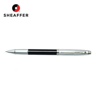 Sheaffer® 100 Glossy Black Barrel Brushed Chrome Cap Rollerball Pen for Singapore Corporate Gift