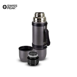 Swiss Peak Duo Cup Vacuum Flask with two cups, designed for hot and cold beverages, ideal Corporate Gift Singapore.
