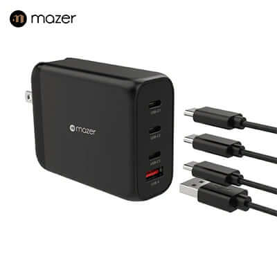 Mazer GaNPrestige 200W GaN Wall Charger with Travel Pins (4 Ports) Corporate Gifts Singapore