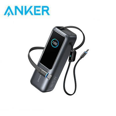 Anker 25000mAh 165W Ultra-Fast Power Bank with Built-In and Retractable USB C Cables A1695