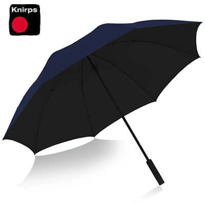 Knirps U.900 Ultralight XXL Manual Umbrella (UV Protection) open showcasing stylish black and navy design.