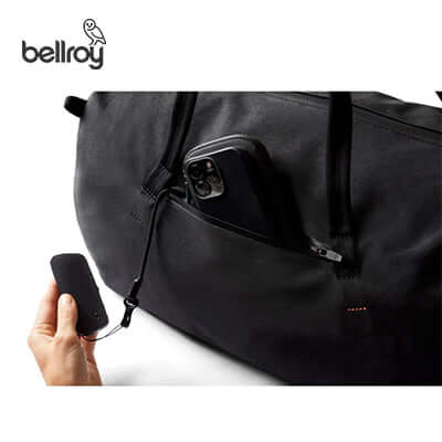 Bellroy Venture Duffel 55L with external pocket and phone, ideal for corporate gift and travel.