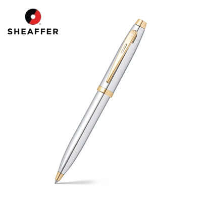 Sheaffer® 100 Chrome with Gold Trims Ballpoint Pen, a perfect corporate gift.