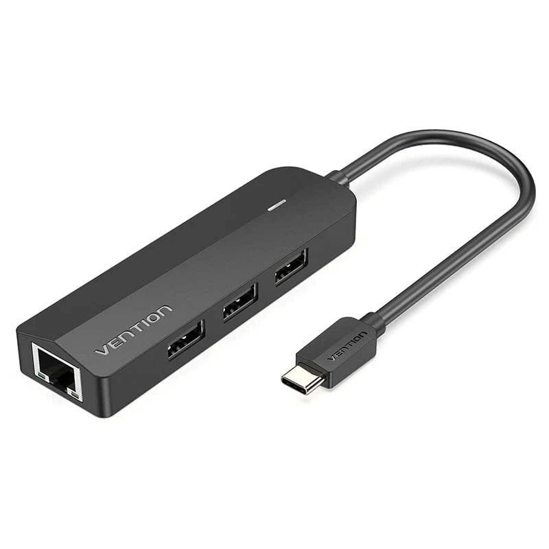 Vention 5-in-1 USB-C Hub with 3 USB 2.0 Ports features three USB 2.0 ports and a USB-C connector.