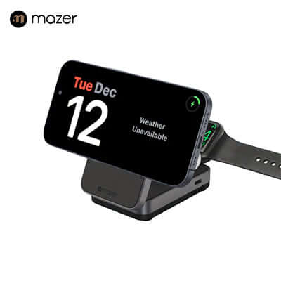 Mazer MagFold Trio Qi2 Certified 15W Foldable 3-in-1 Wireless Charger Corporate Gifts Singapore