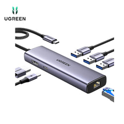 UGREEN Revodok 6 in 1 USB C Hub Gigabit Ethernet Adapter with 4K HDMI