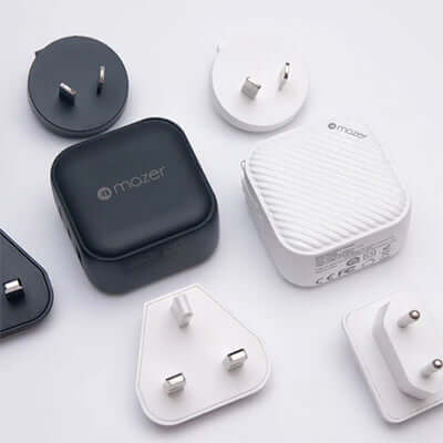Mazer GaNPrestige 66W GaN Wall Charger with Travel Pins (3 Ports) Corporate Gifts Singapore