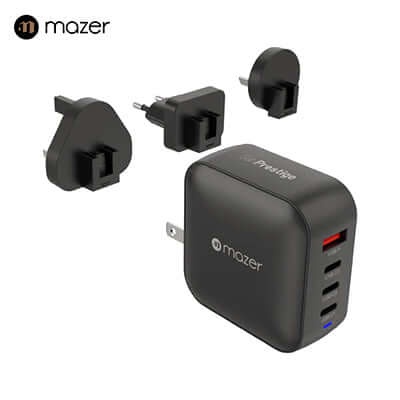 Mazer GaNPrestige 100W Gan Wall Charger with Travel Pins (4 Ports) Corporate Gifts Singapore