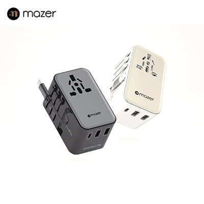Mazer Infinite PD70W Gan Universal Travel Charger With Built-in USB C Cable Corporate Gifts Singapore