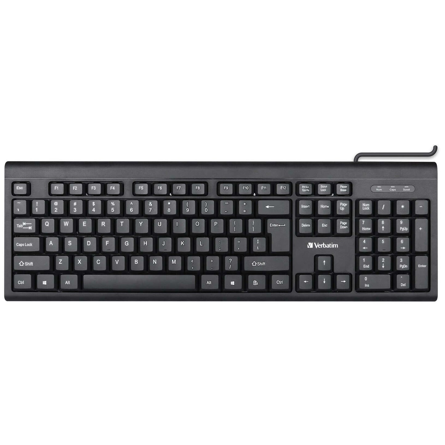 Verbatim Wired Keyboard 66653 top view, a perfect corporate gift with a USB connection.