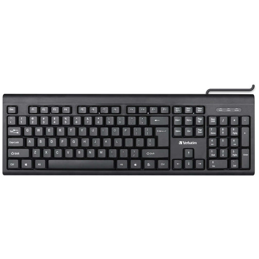 Verbatim Wired Keyboard 66653 top view, a perfect corporate gift with a USB connection.