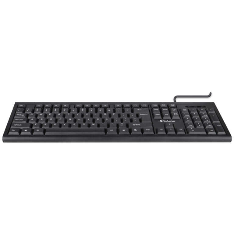 Verbatim Wired Keyboard 66653, full-sized keyboard with USB connection, ideal for corporate gifts.